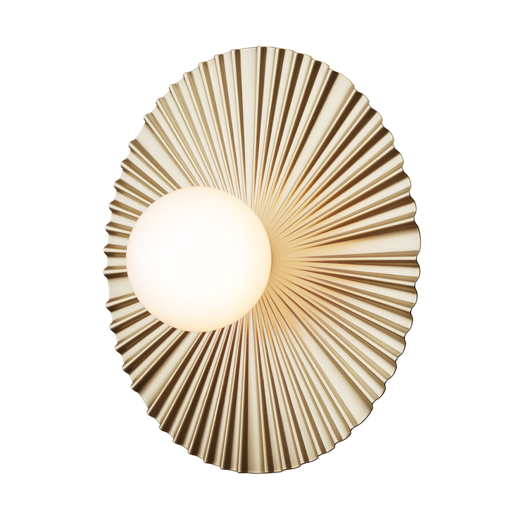 Tak- og vegglampe Liila Muuse medium fra Nuura, Nordic gold / opal.