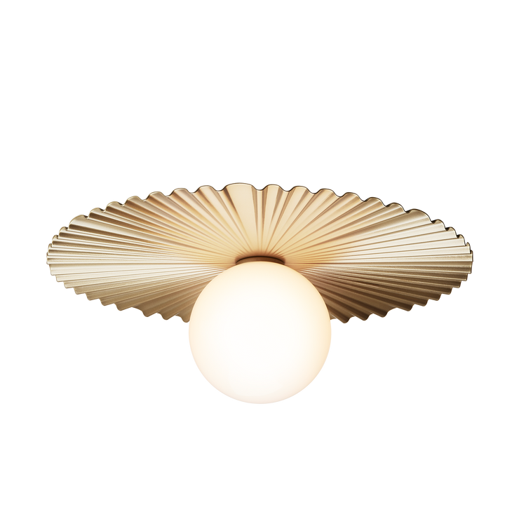 Tak- og vegglampe Liila Muuse medium fra Nuura, Nordic gold / opal.
