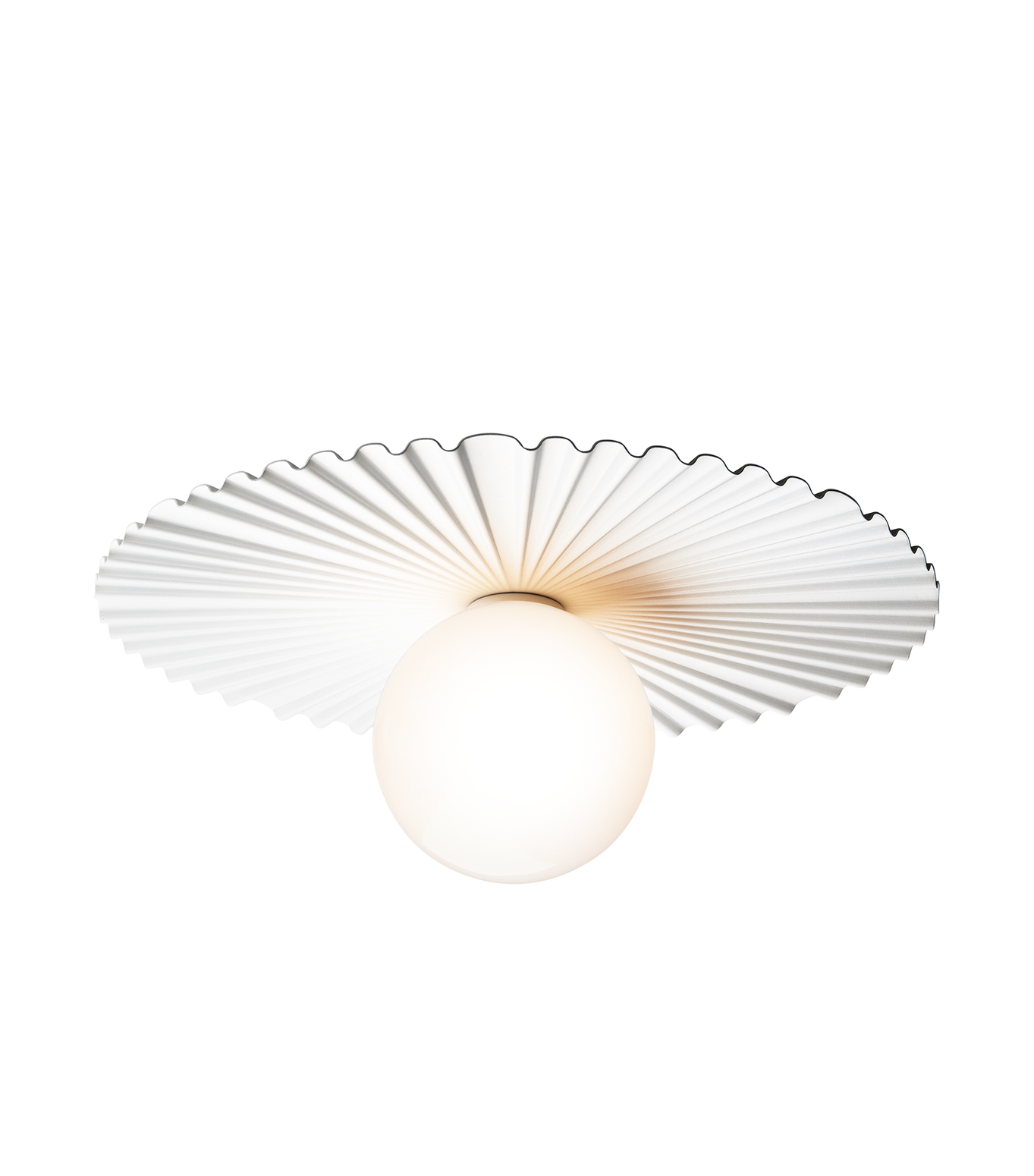 Tak- og vegglampe Liila Muuse medium fra Nuura, White / opal.