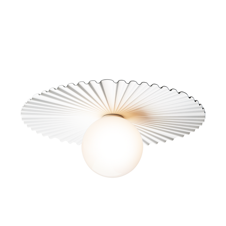 Tak- og vegglampe Liila Muuse medium fra Nuura, White / opal.