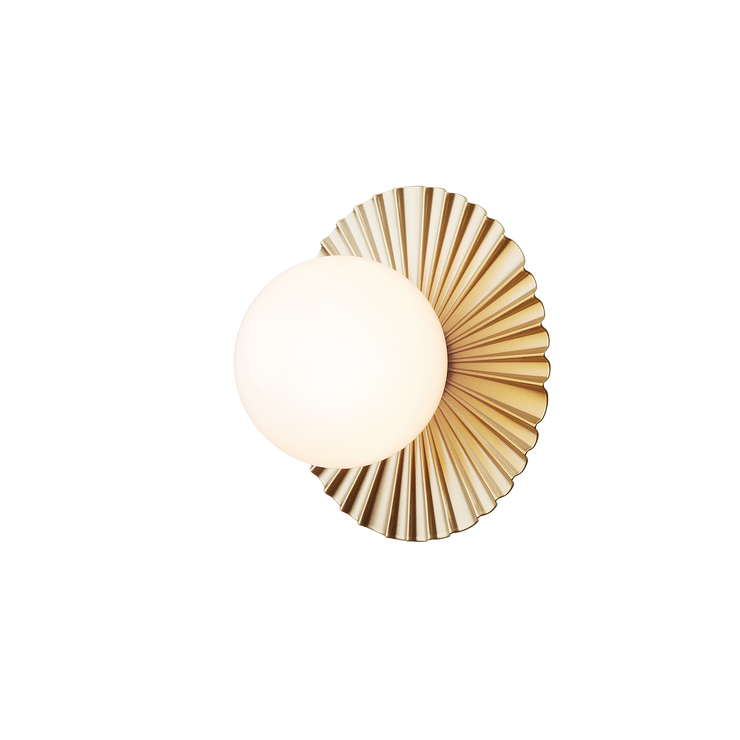 Tak- og vegglampe Liila Muuse small fra Nuura, Nordic gold / opal.