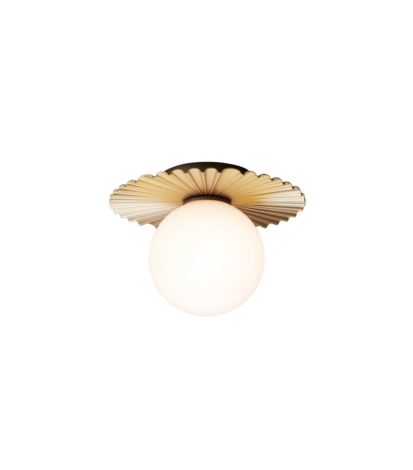 Tak- og vegglampe Liila Muuse small fra Nuura, Nordic gold / opal.