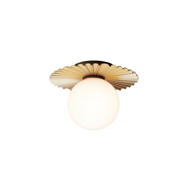 Tak- og vegglampe Liila Muuse small fra Nuura, Nordic gold / opal.