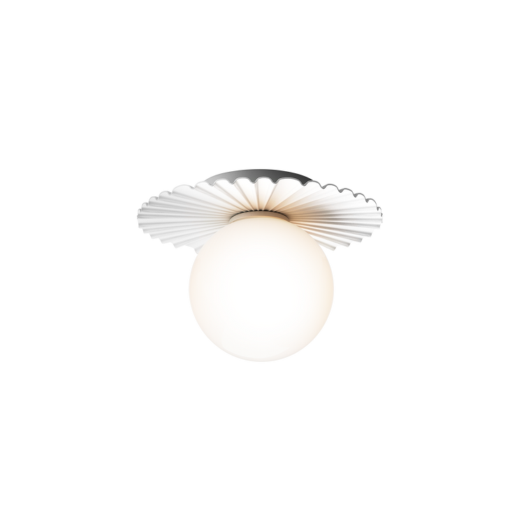 Tak- og vegglampe Liila Muuse small fra Nuura, White / opal.