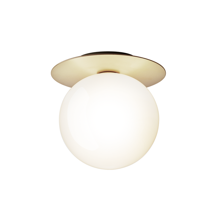 Tak- og vegglampe Liila large fra Nuura, Nordic gold / opal.