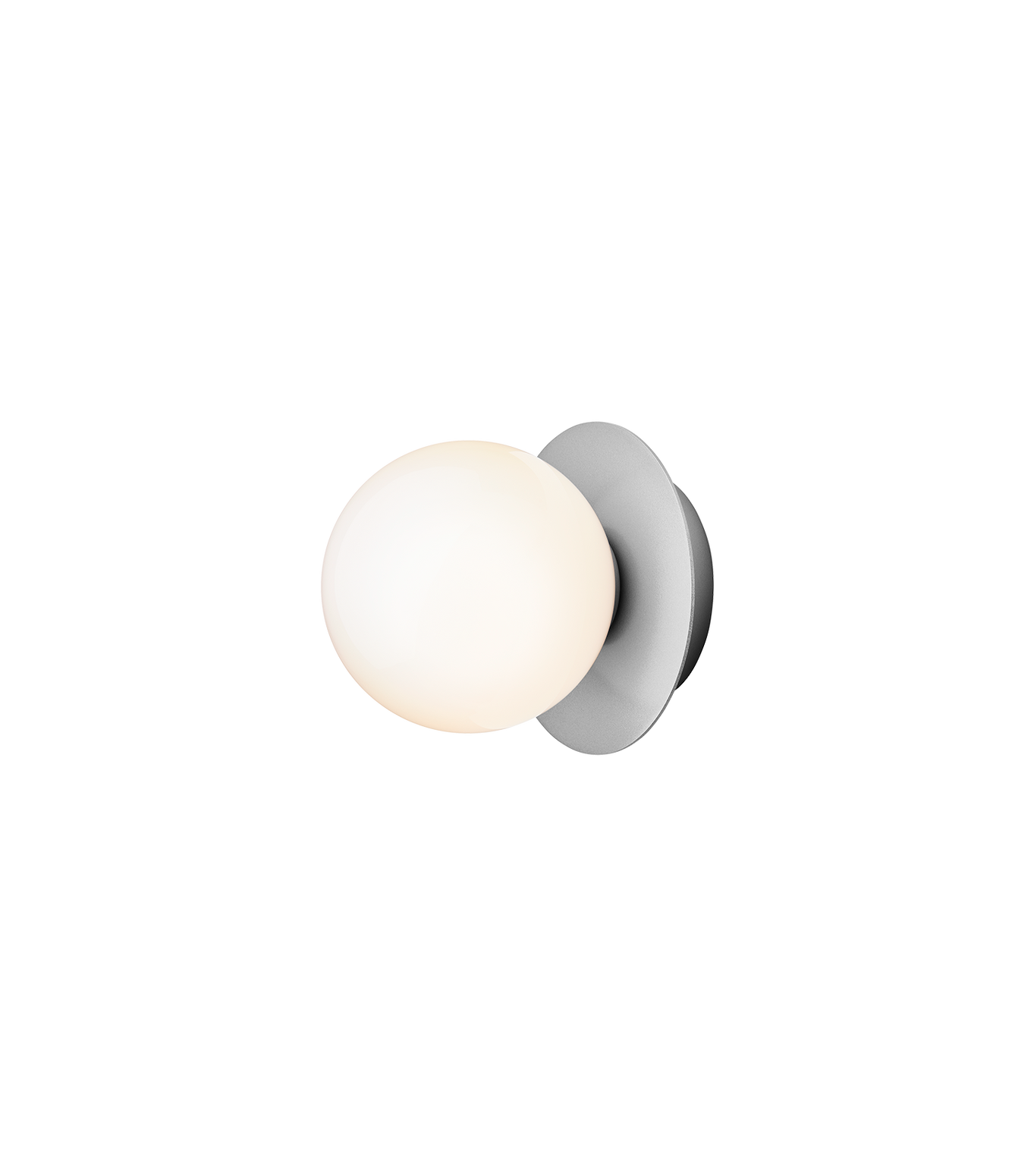 Tak- og vegglampe Liila small fra Nuura, Light silver / opal.