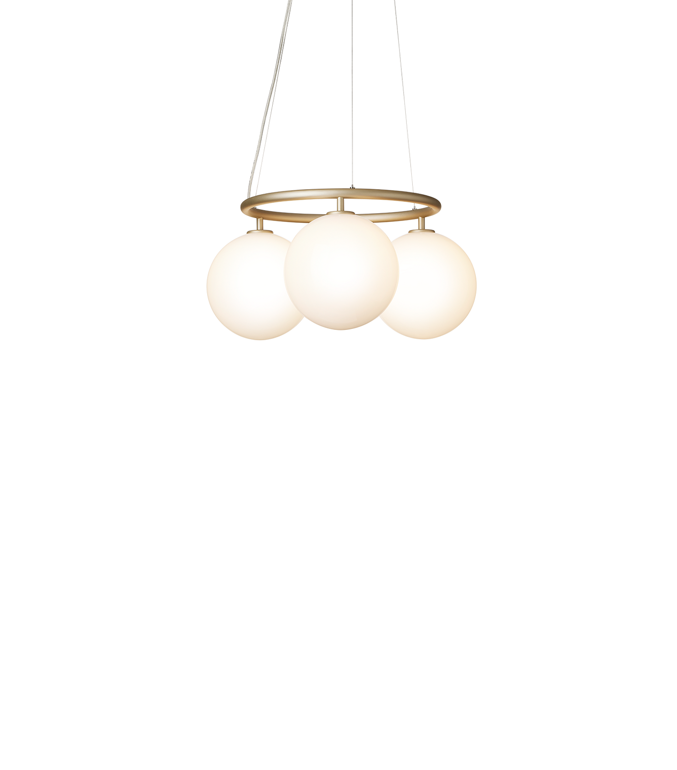 Taklampe Miira Circular 3 fra Nuura, Brass / opal.