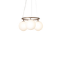 Taklampe Miira Circular 3 fra Nuura, Dark bronze / opal.