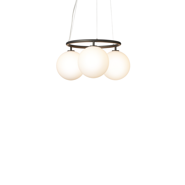 Taklampe Miira Circular 3 fra Nuura, Rock grey / opal.