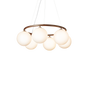 Taklampe Miira Circular 6 fra Nuura, Dark bronze / opal.