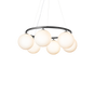 Taklampe Miira Circular 6 fra Nuura, Rock grey / opal.