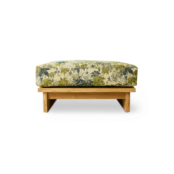 Puffen Outdoor Hocker Teak fra HK Living i tekstilet Botanical