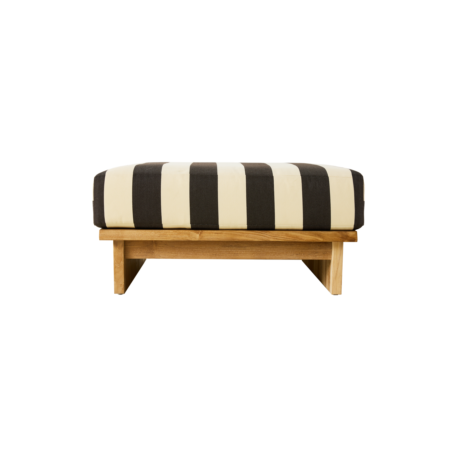 Puffen Outdoor Hocker Teak fra HK Living i tekstilet Stracciatella