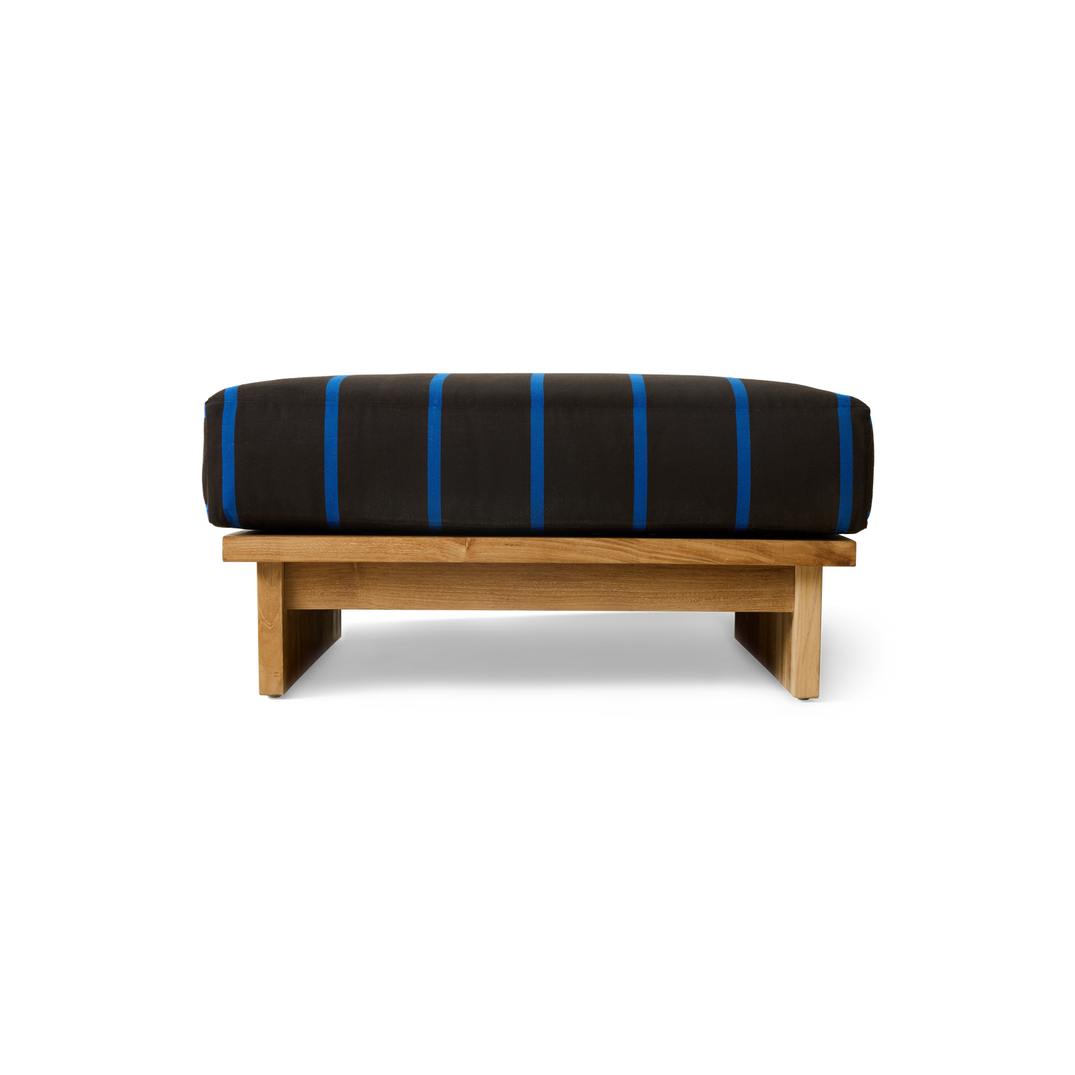 Puffen Outdoor Hocker Teak fra HK Living i tekstilet Burnt Sky