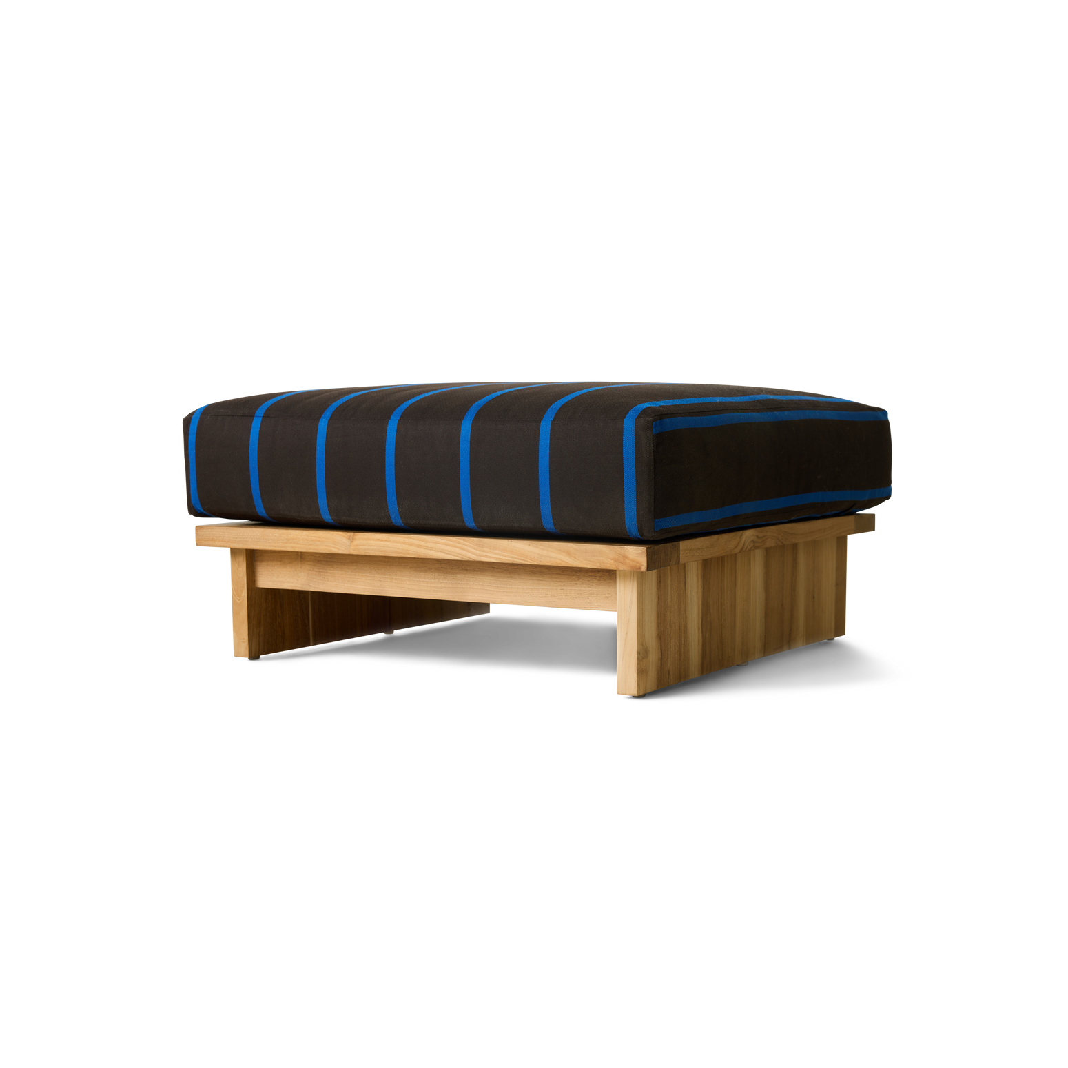 Puffen Outdoor Hocker Teak fra HK Living i tekstilet Burnt Sky