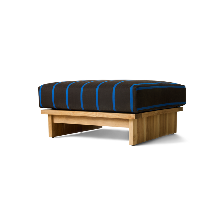 Puffen Outdoor Hocker Teak fra HK Living i tekstilet Burnt Sky