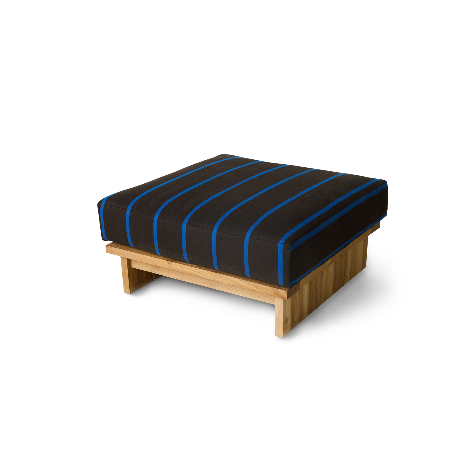 Puffen Outdoor Hocker Teak fra HK Living i tekstilet Burnt Sky