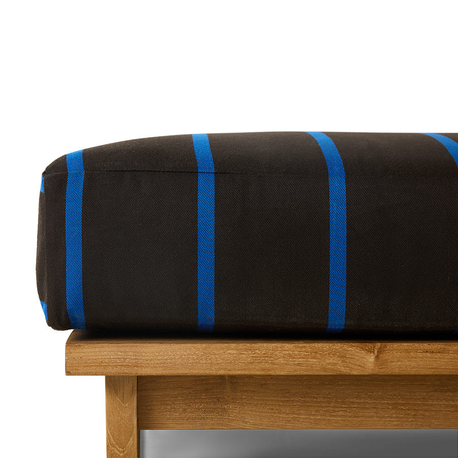 Puffen Outdoor Hocker Teak fra HK Living i tekstilet Burnt Sky