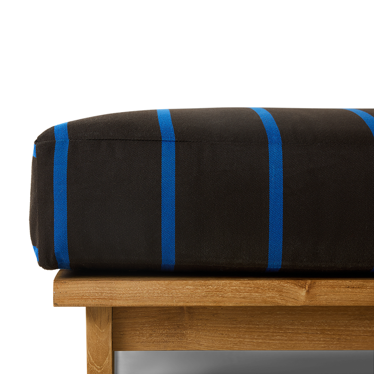 Puffen Outdoor Hocker Teak fra HK Living i tekstilet Burnt Sky