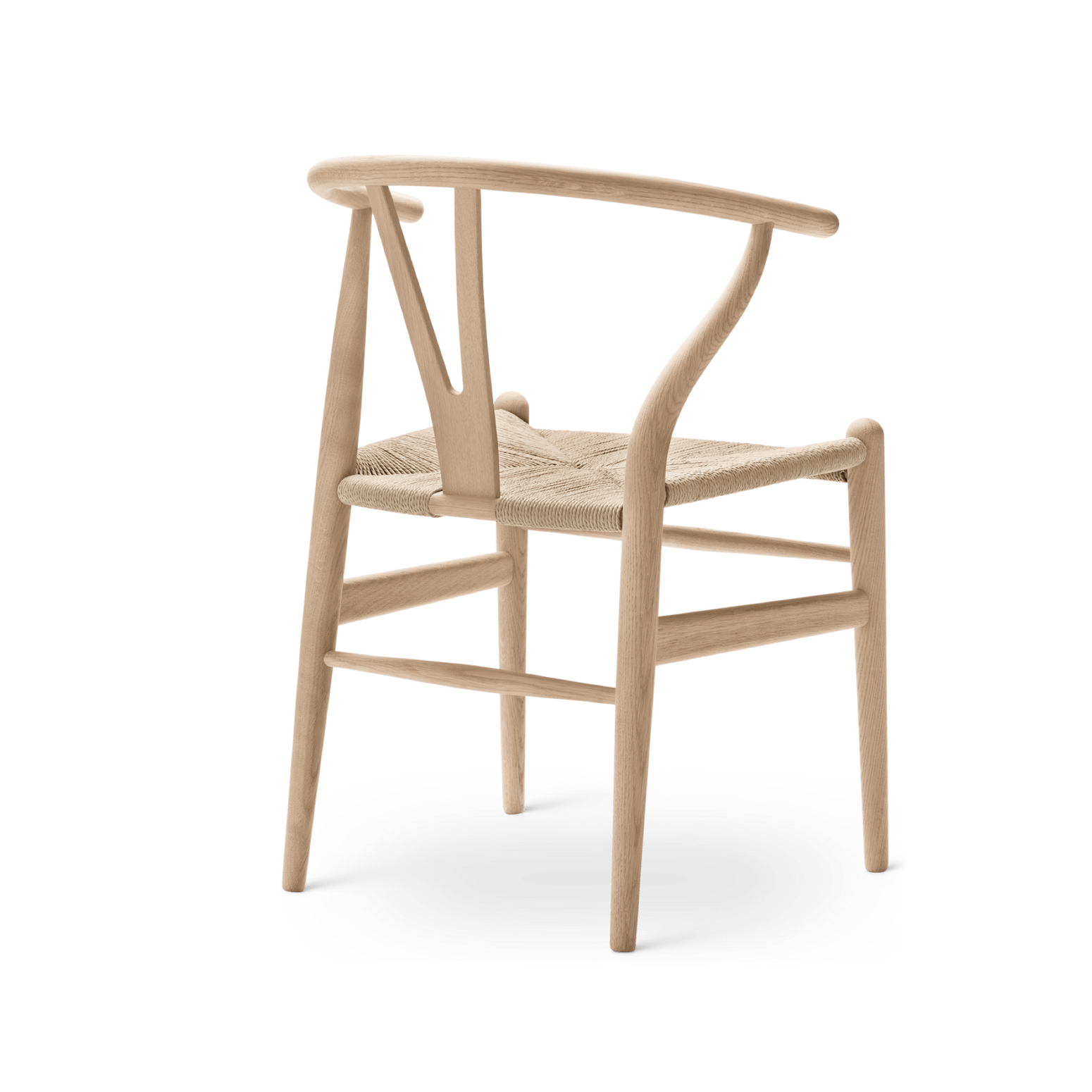 Spisestol CH24 Wishbone Chair i hvitoljet eik med naturpapirsnor
