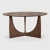 Spisebord Geometric Dining Table Round fra Ethnicraft i brunlakkert teak