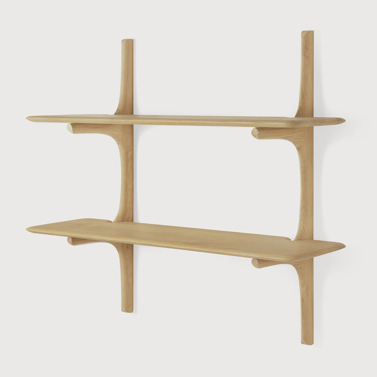 Vegghengt hylle med to hylleflater: Pl Wall Shelf fra Ethnicraft, i heltre eik