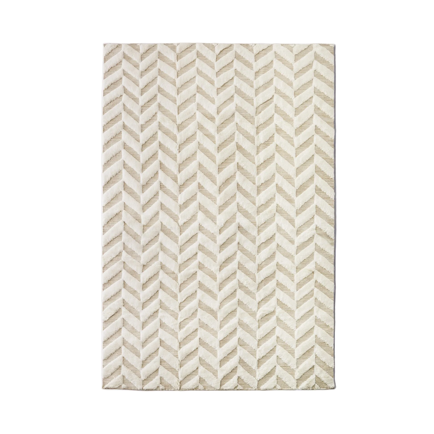 Teppet Herringbone Rug fra Dusty Deco White / hvitt teppe