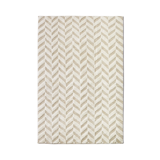 Teppet Herringbone Rug fra Dusty Deco White / hvitt teppe