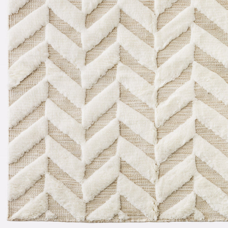 Teppet Herringbone Rug fra Dusty Deco White / hvitt teppe