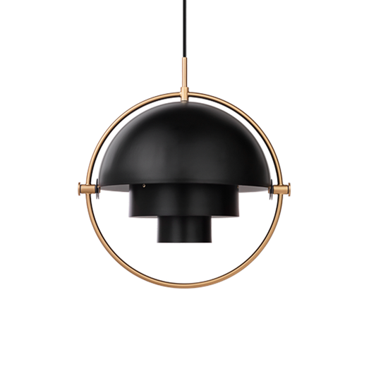 Takpendelen Multi-Lite Pendant, fra Gubi i svart og messing.