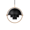 Takpendelen Multi-Lite Pendant, fra Gubi i svart og messing.