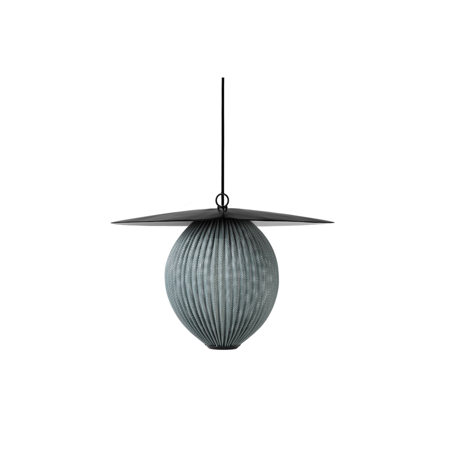 Taklampen Satelite Pendant, i blågrå fra Gubi.