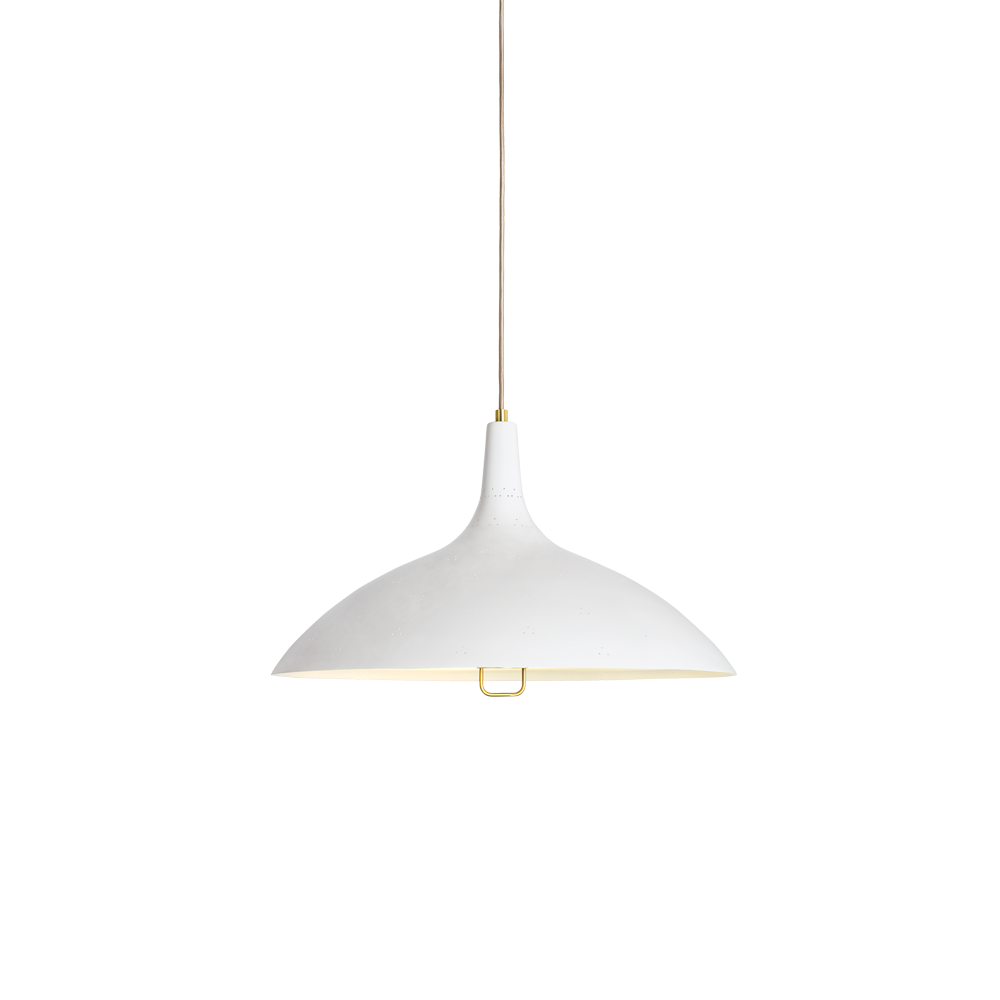 1965 Pendant med hvit skjerm, med perforert mønster.