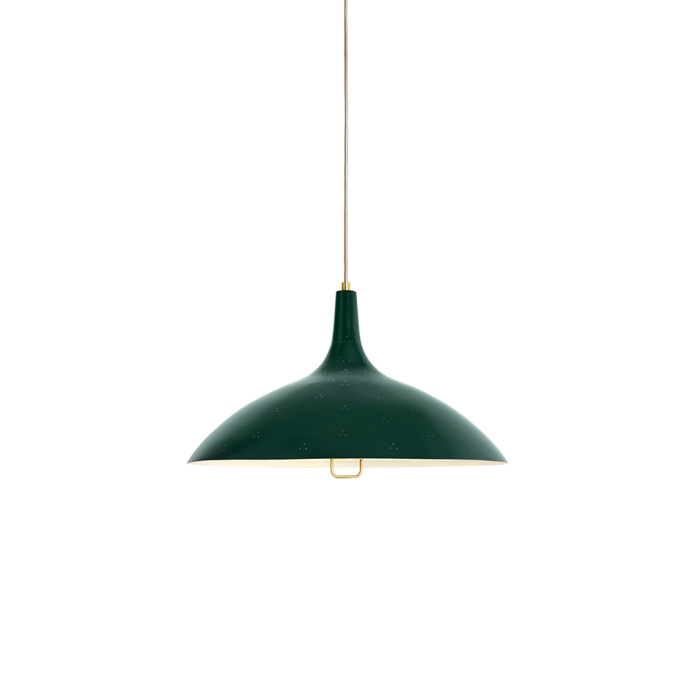 1965 Pendant med grønn skjerm, med perforert mønster.