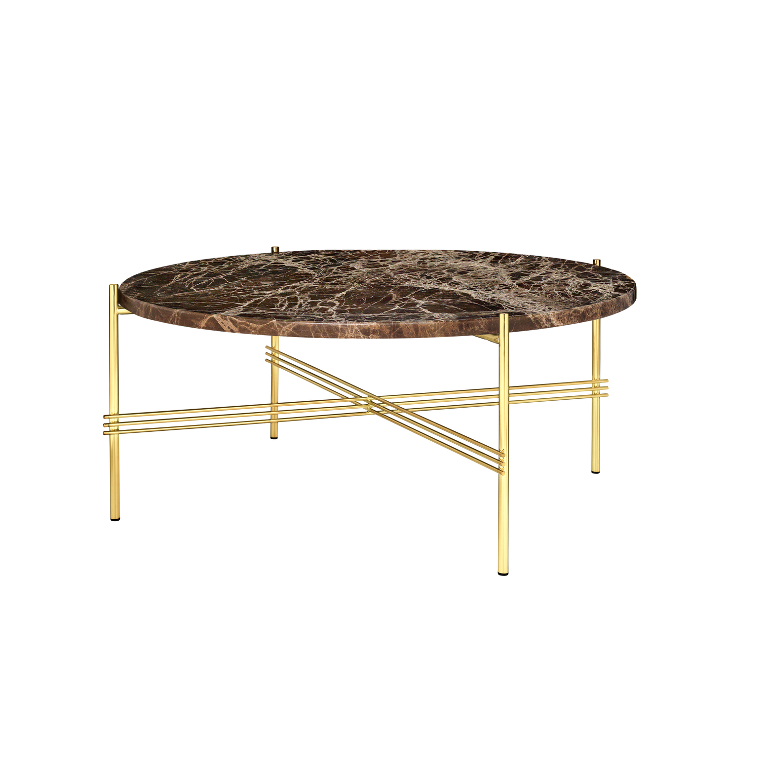 TS table Ø80 fra Gubi, i brun marmor.