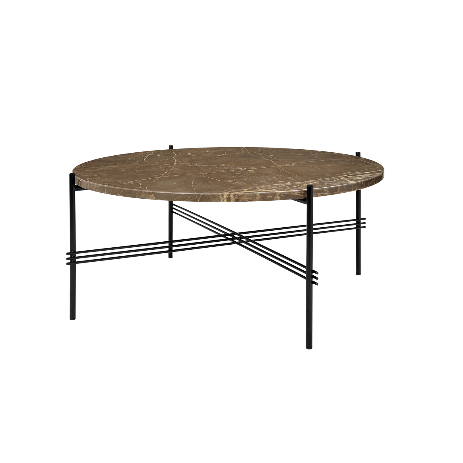 TS table Ø80 fra Gubi, i brun marmor.