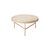 Stuebord med plate i travertinstein, 70,5 cm diameter