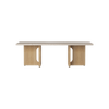 Androgyne Lounge Table med understell i naturlig, lys eik og plate i sandfarget Kunis Breccia-stein