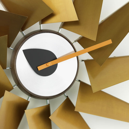 Veggklokke Turbine Clock messing/aluminium