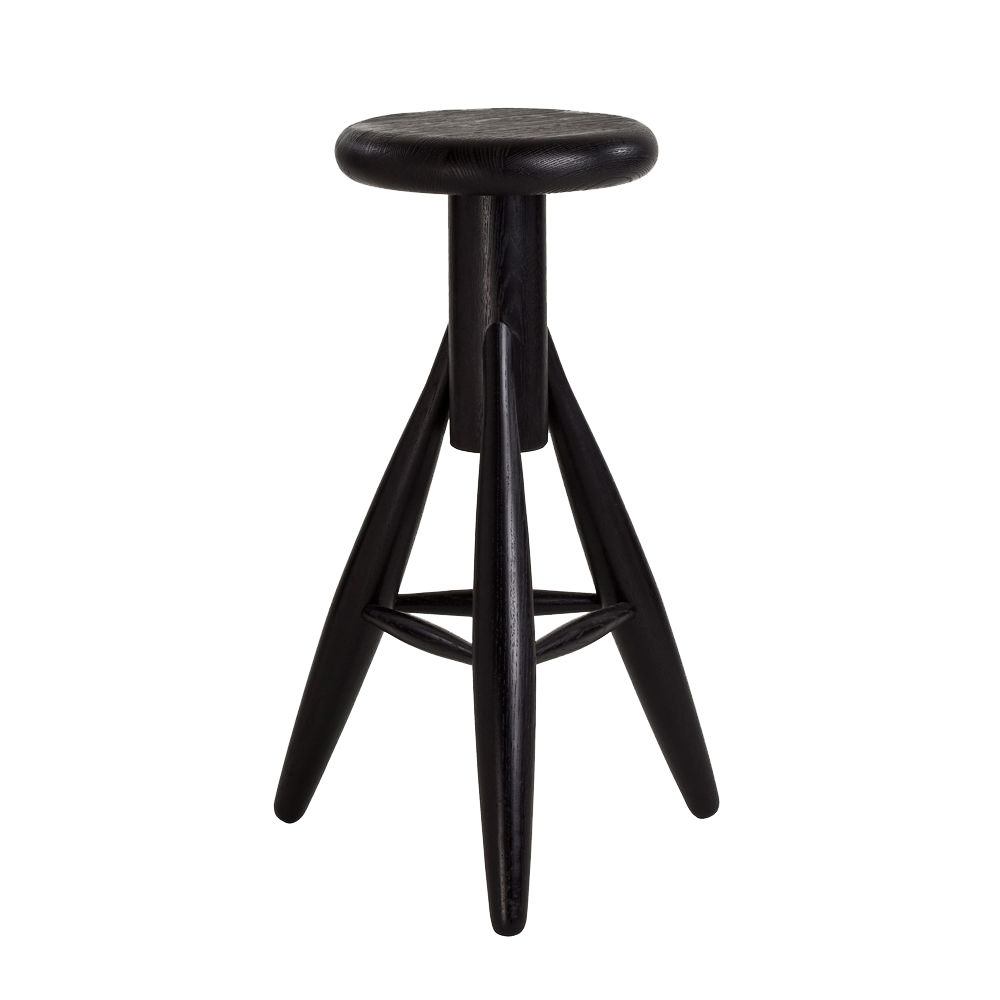 Rocket Bar Stool i svartlakkert, massiv eik.