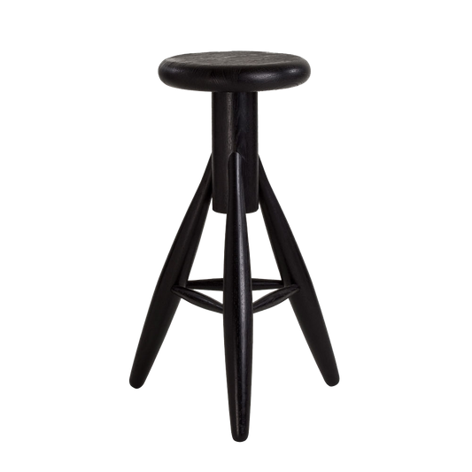 Rocket Bar Stool i svartlakkert, massiv eik.