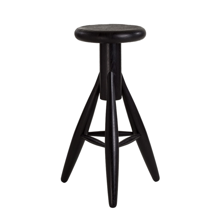Rocket Bar Stool i svartlakkert, massiv eik.