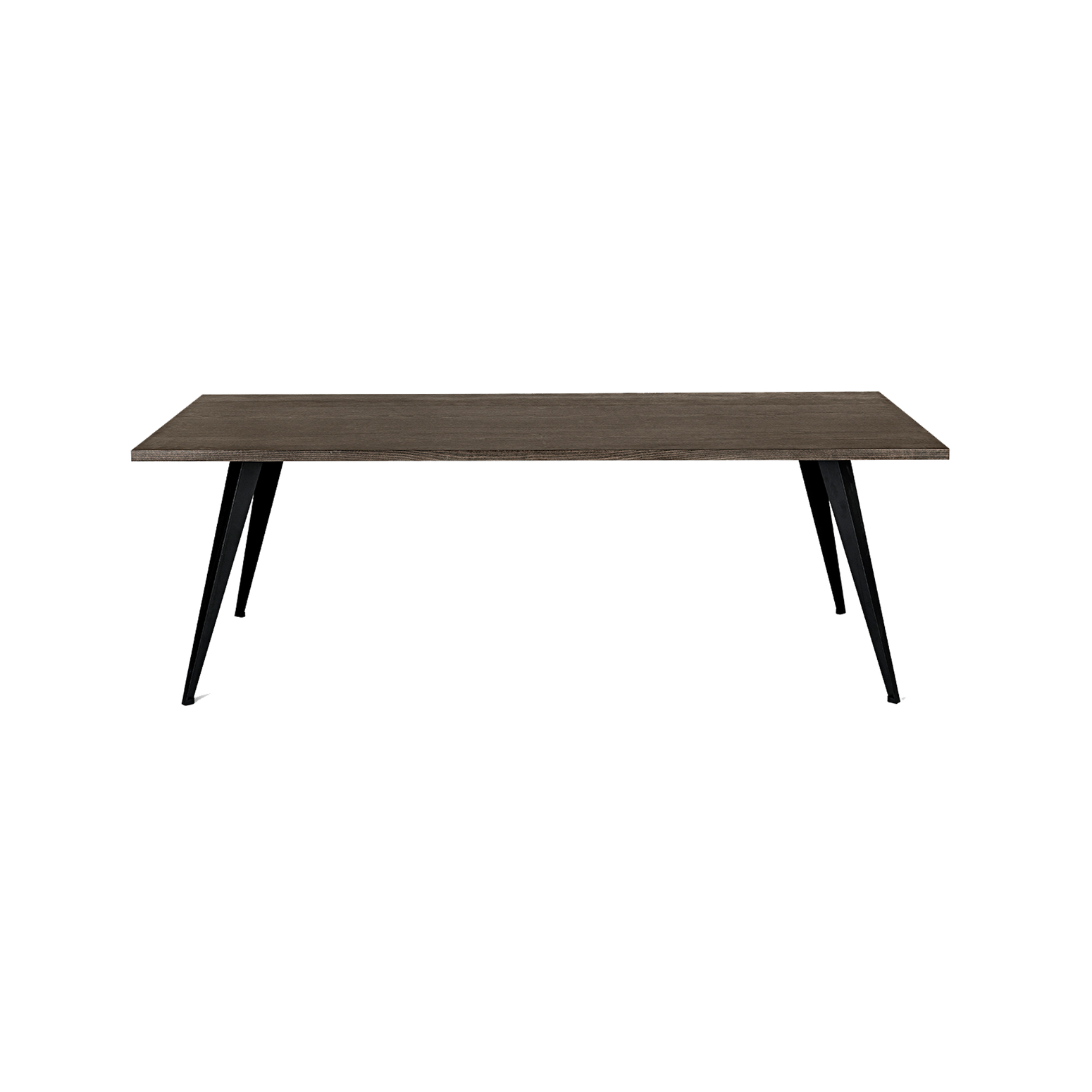 Mater Dining table, er et spisebord med skarp profil og tidløs design. Bordplaten er laget i FSC sertifiserad bøk med ben i svartlakkert stål.