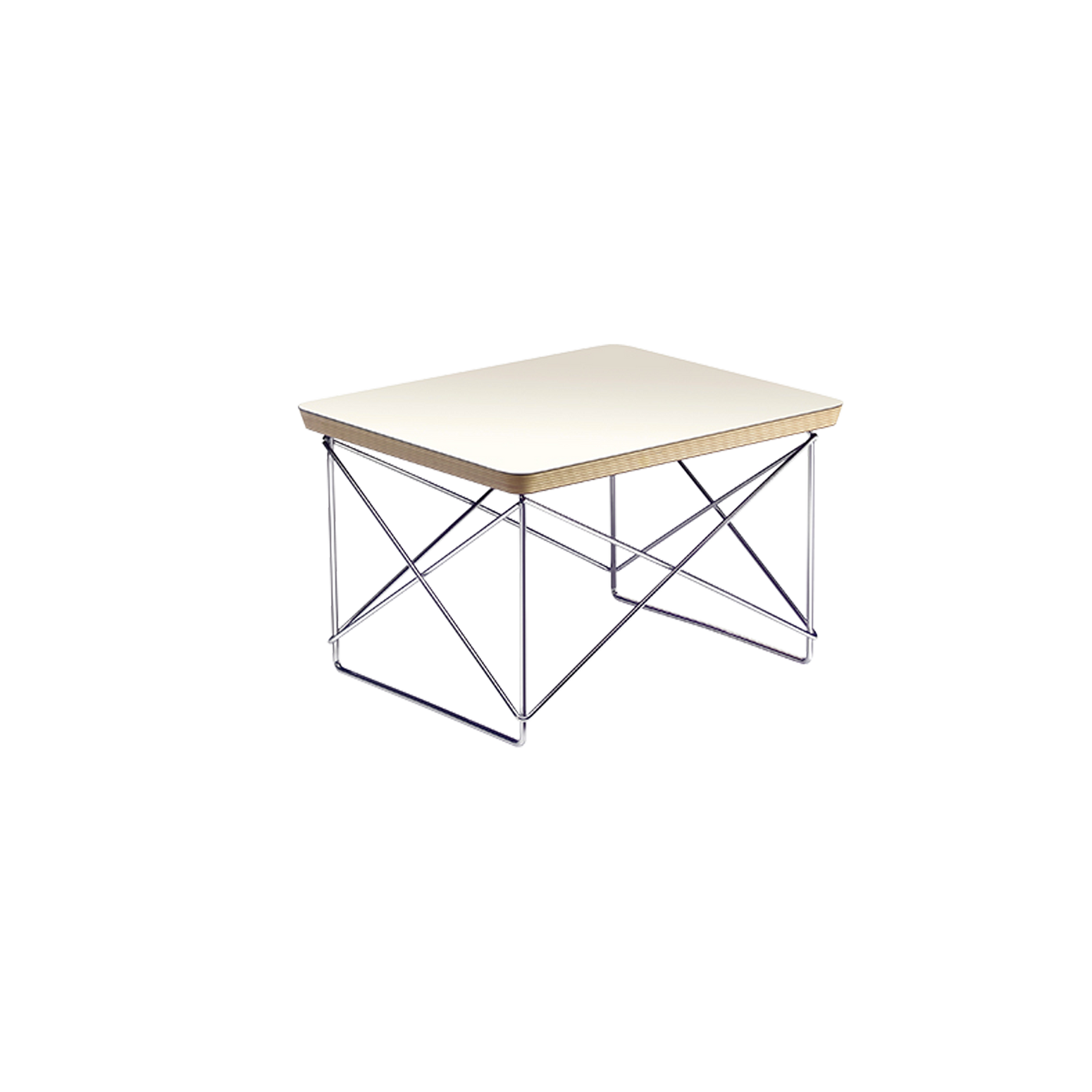 Occasional Table LTR hvit, fra Vitra, ble designet av Ray og Charles Eames til deres eget hjem – Eames House.