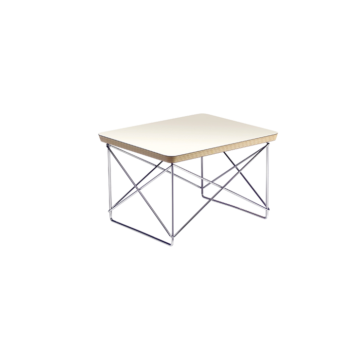 Occasional Table LTR hvit, fra Vitra, ble designet av Ray og Charles Eames til deres eget hjem – Eames House.