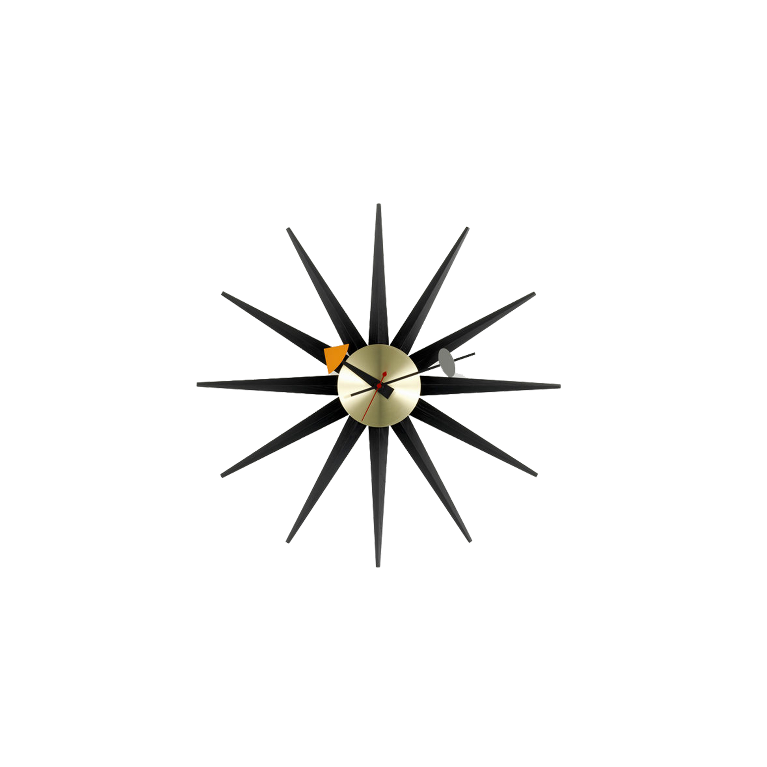 Klokken Sunburst Clock, fra Vitra blir som et nydelig smykke på veggen din, og er et perfekt og tidsriktig alternativ til kunst og bilder