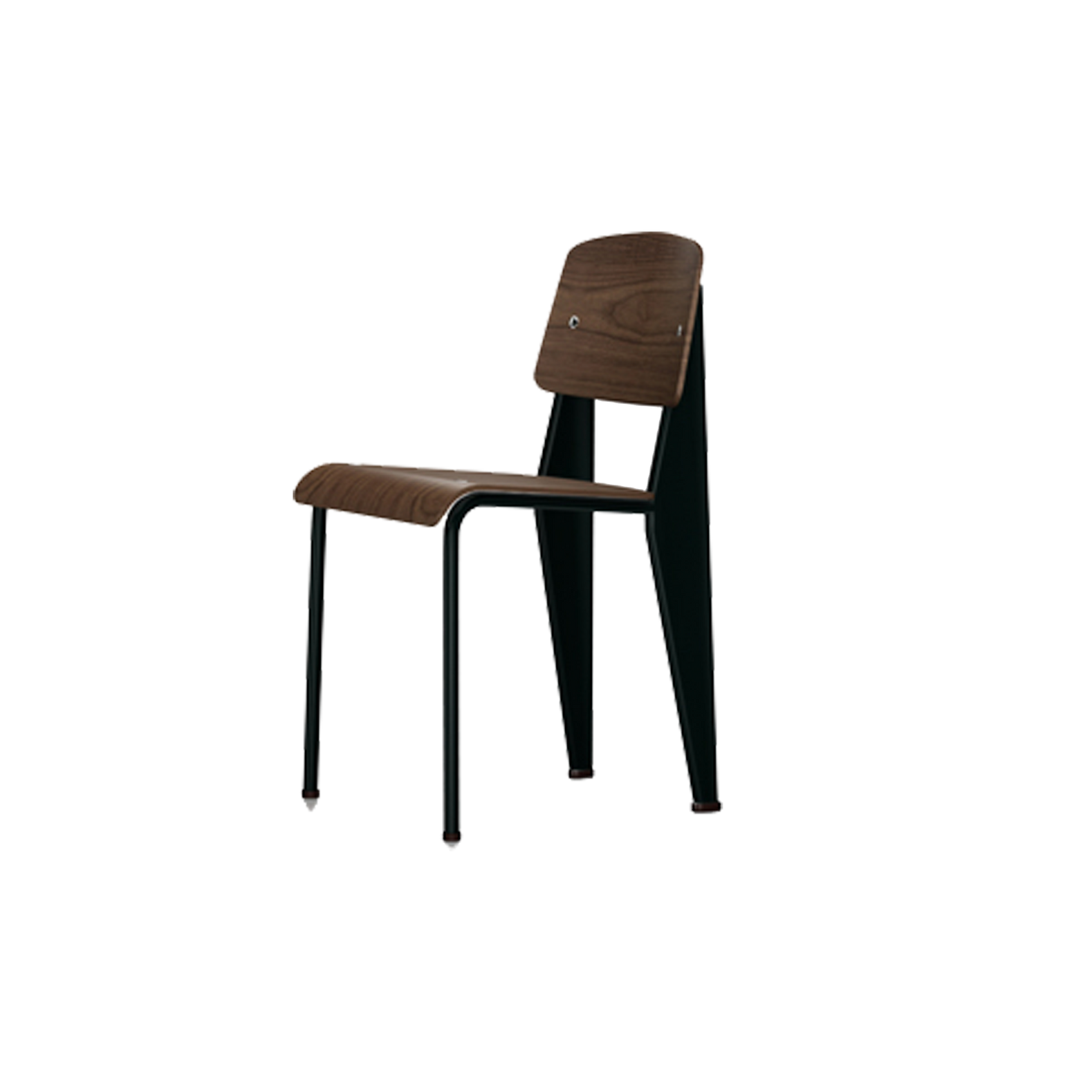 Stolen Standard Chair, fra Vitra er designet av den ikoniske, franske designeren Jean Prouvé. Stolen passer perfekt rundt spisebordet i et moderne hjem, har en interessant kombinasjon av tre og metall.