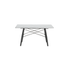 Sofabord Eames Coffee Table 76x76 med plate i hvit Carrara marmor