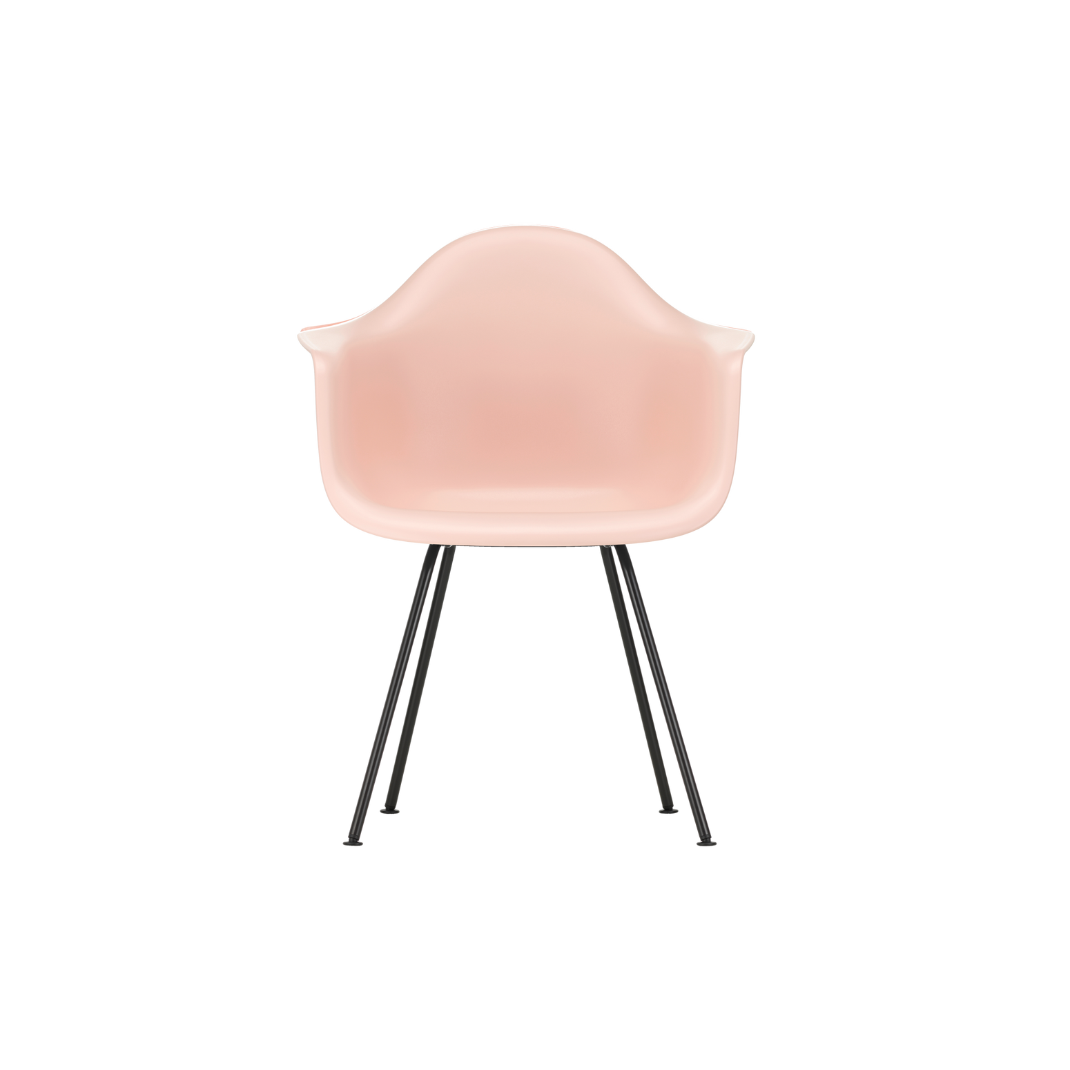 Spisestol Eames Plastic Armchair RE DAX fra Vitra, med svarte ben og blekrosa sete (Pale rose)