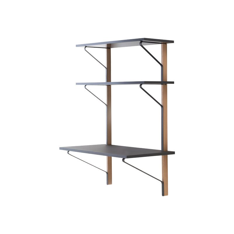 Perfekt til hjemmekontoret. Hylle med skrivebord Kaari, 100 cm bred